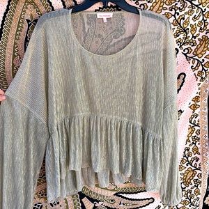 Sheer Sparkly Oversized Blouse